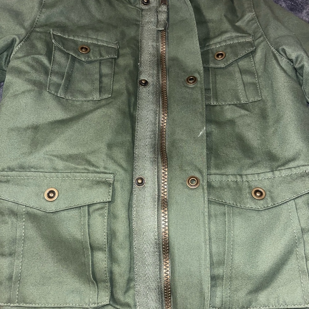 Cat & Jack Olive Hooded Raincoat - Picture 2 of 5